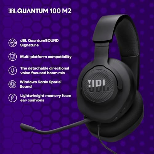 JBL Quantum 100M2 - Wired Over-Ear Gaming Headset with omnidirectional | Black product image 7