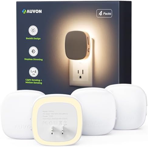 AUVON Plug-in LED Backlit Night Light with Motion Sensor & Dusk to Dawn Sensor | 50LM | White product image 4