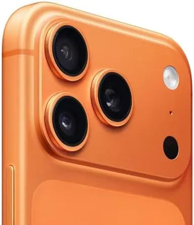 Apple iPhone 17 Pro Cosmic Orange smartphone and packaging