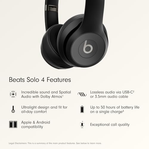 Beats Solo 4 - Wireless On-Ear Bluetooth Headphones | Black product image 17