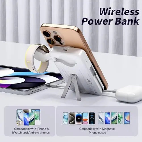 Magnetic Portable Charger Built-in Cables | 10000mAh | Wireless product image 9