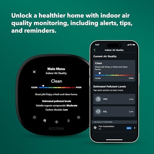 Ecobee Smart Thermostat Premium with Smart Sensor and Air Quality Monitor - Programmable Wifi Thermostat - Works product image 11