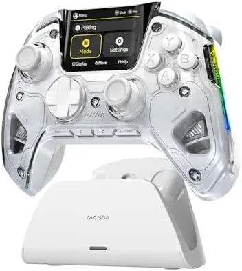 ManbaOne Interactive Screen Wireless Gaming Controller for PC/Switch/Switch 2/iOS/Android | White product image 3