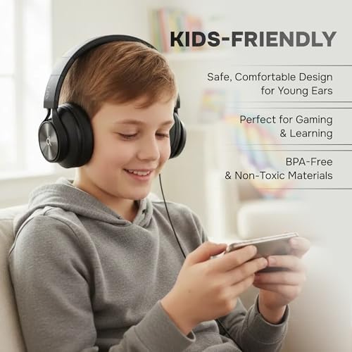Artix CL750 Adults & Kids Headphones with Cord - Plug-In Over Ear Headphones Wired with Mic and Volume Control product image 2