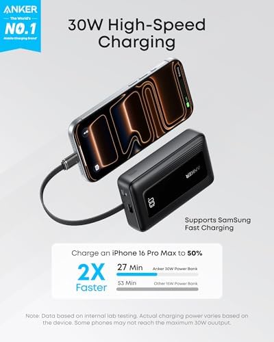 Anker Portable Charger | 000mAh | 30W | Black product image 12