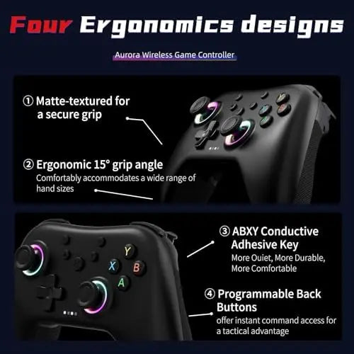 AceGamer Aurora II 2.4G Wireless Bluetooth Controller for PC/Android/Switch/iOS/Switch 2/Steam Deck with Rotary product image 12