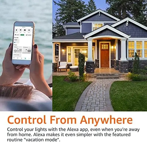 Amazon Basics smart LED bulb features graphic