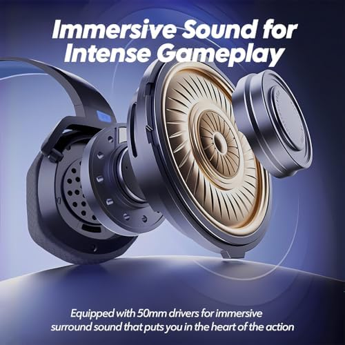 NUBWO Wireless Gaming Headset with Mic for Ps5 Ps4 PC | Blue product image 13