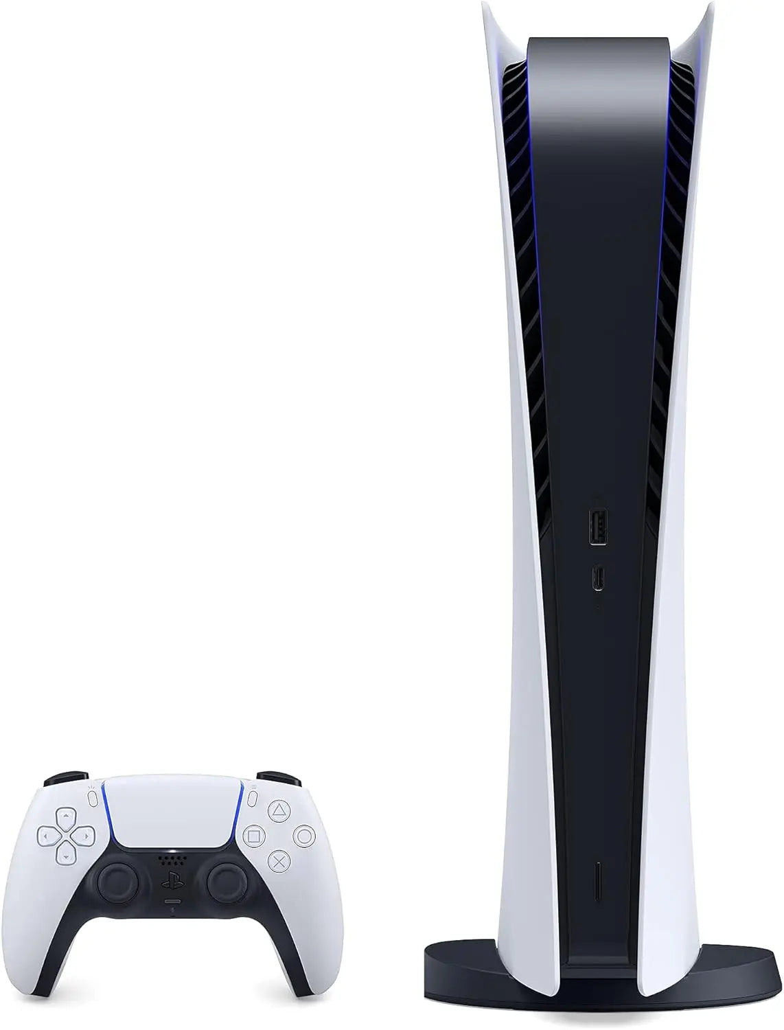 PlayStation 5 Digital Edition console in white, product view 1