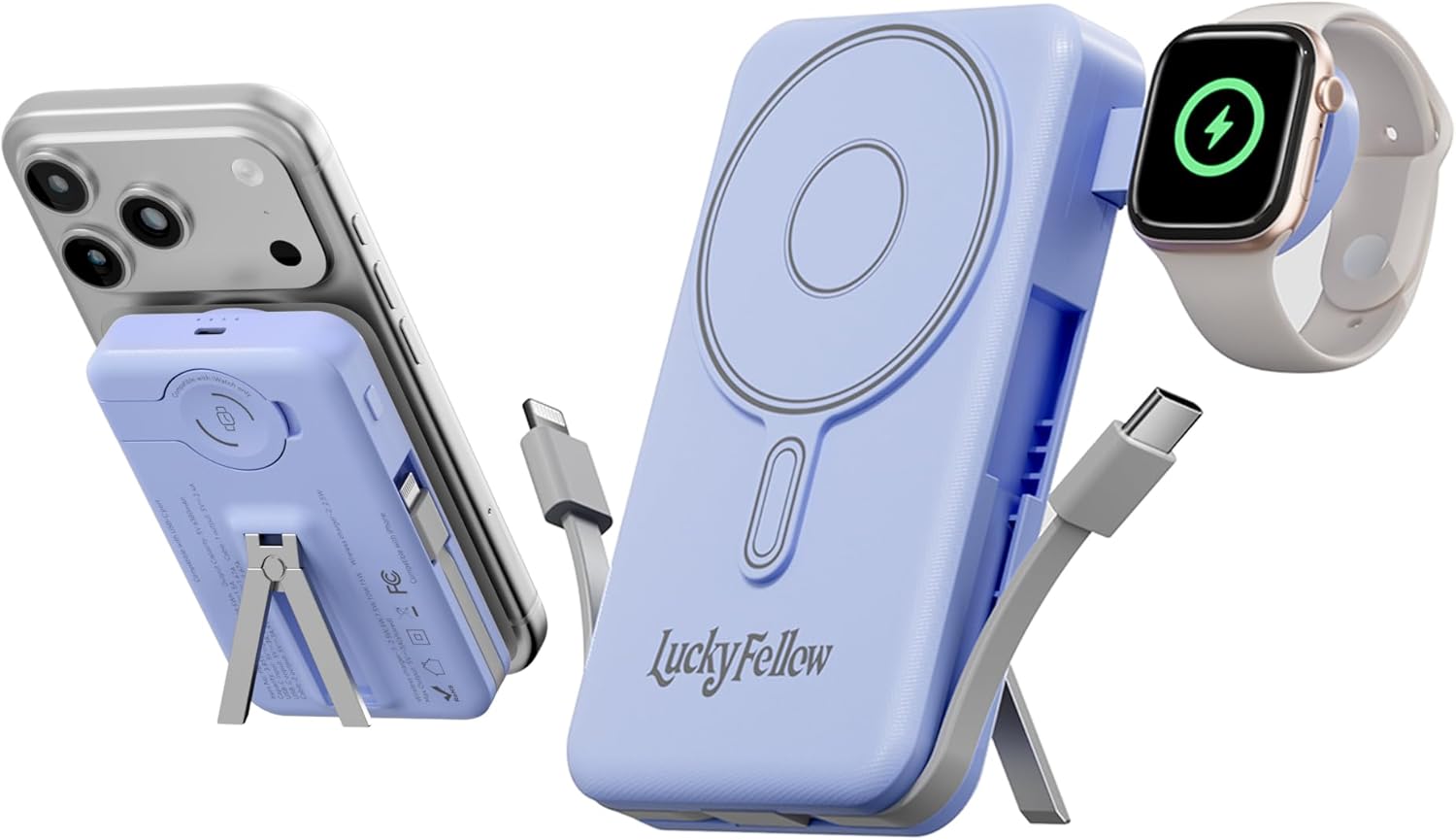 Magnetic Portable Charger Built-in Cables | 10000mAh | Wireless product image 4