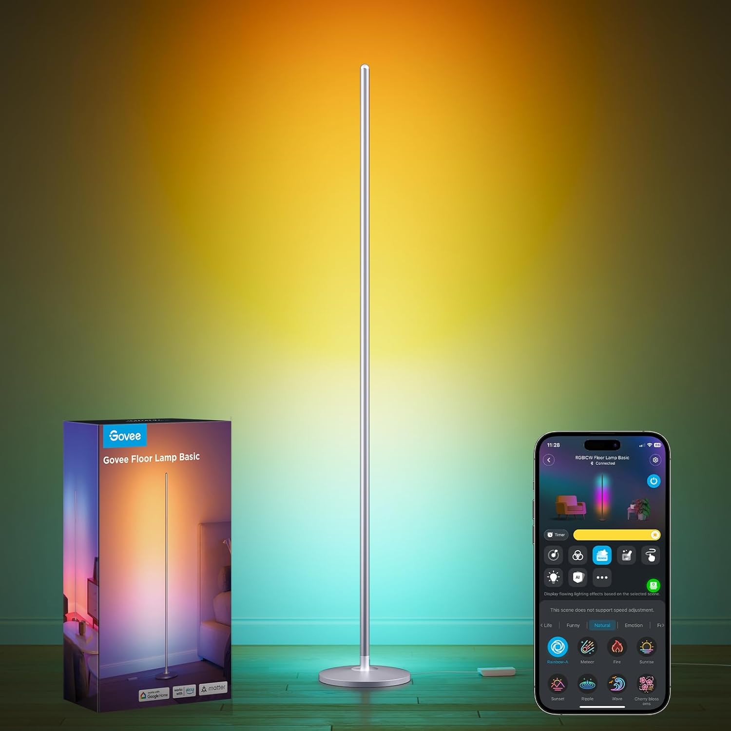 Govee RGBIC Floor Lamp Basic 1000lm LED Corner Lamp Compatible with SmartThings product image 1