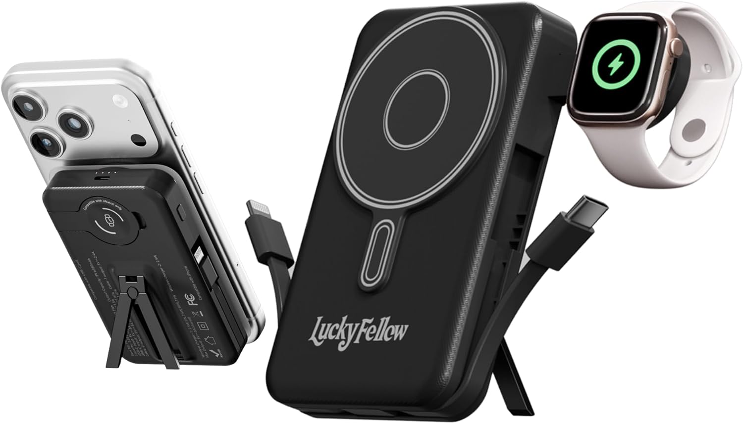 Magnetic Portable Charger Built-in Cables | 10000mAh | Wireless product image 5
