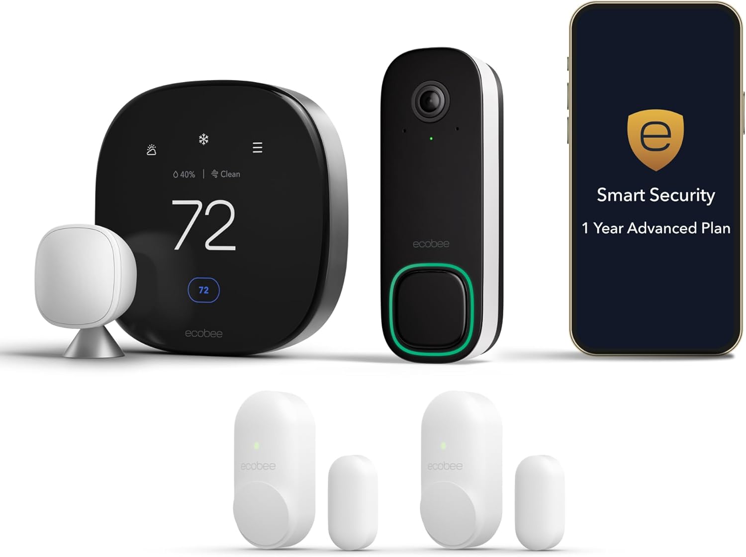 Ecobee Smart Thermostat Premium with Smart Sensor and Air Quality Monitor - Programmable Wifi Thermostat - Works product image 1