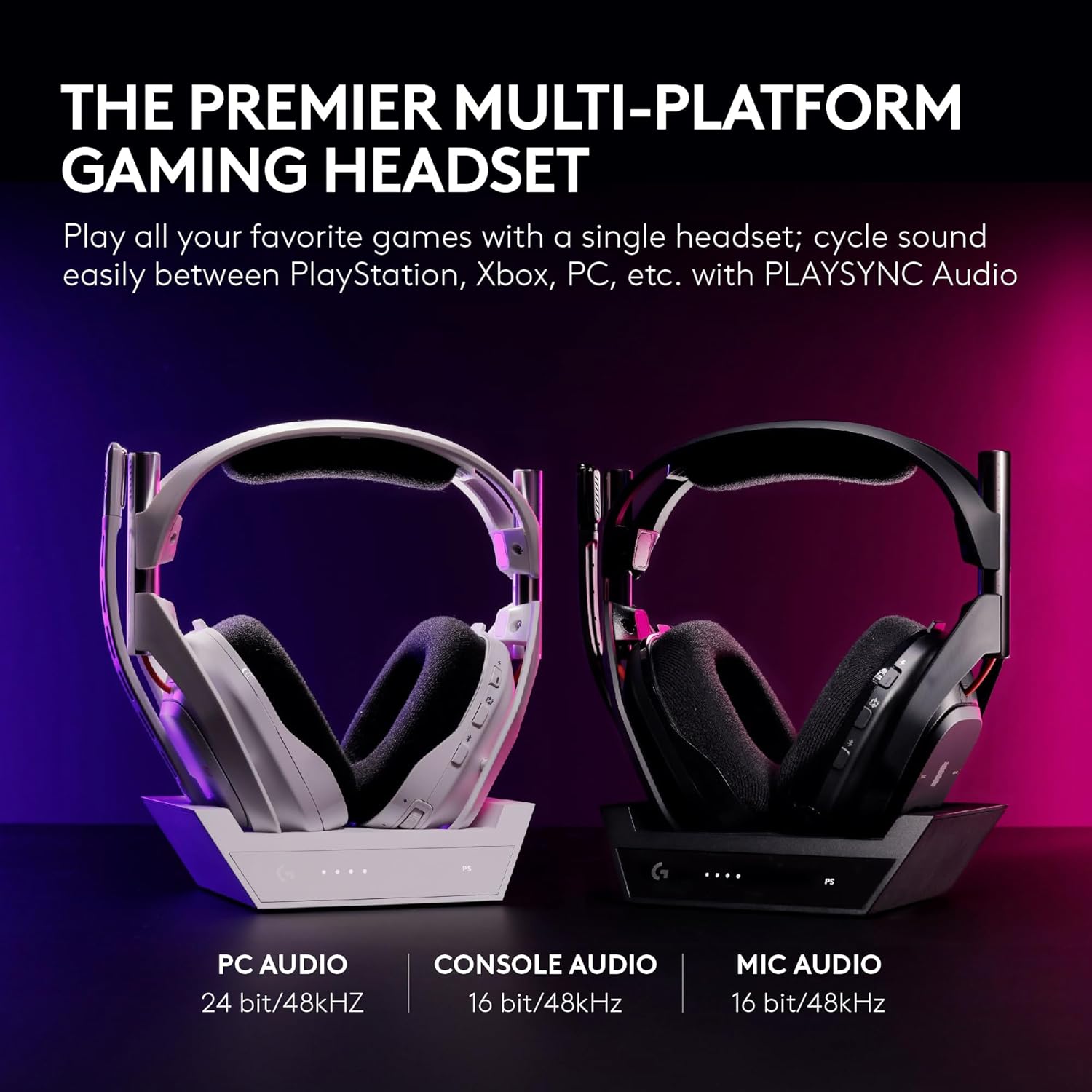 Logitech G Astro A50 Multi-Platform Wireless Gaming Headset + Base Station for PS5/Xbox/PC: PLAYSYNC Audio Switcher product image 5