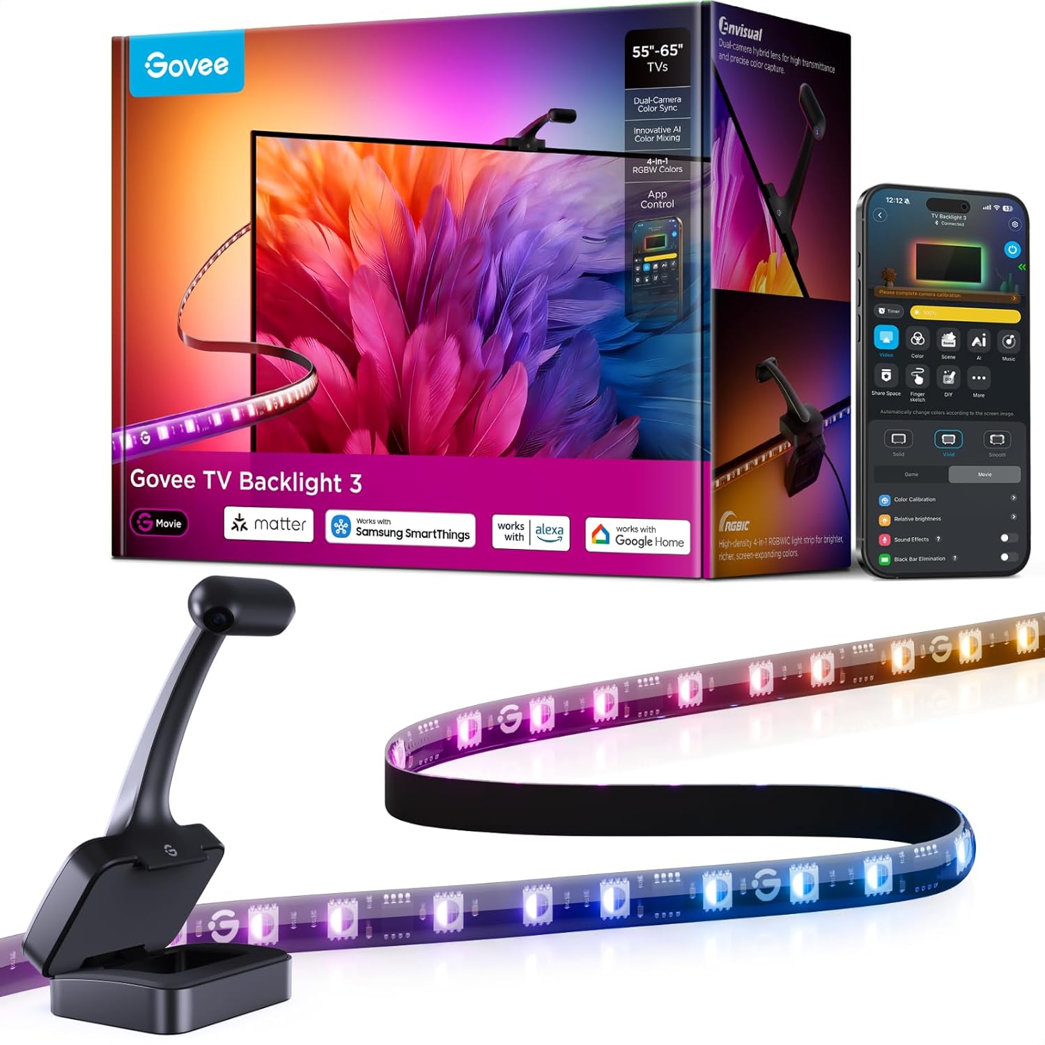 Govee TV Backlight 3 with Dual 4MP Lens | 65 inch product image 1
