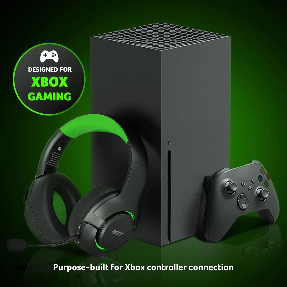 Acer Wireless Gaming Headset for Xbox Series X|S & Xbox One | Noise Cancelling | Black product image 2