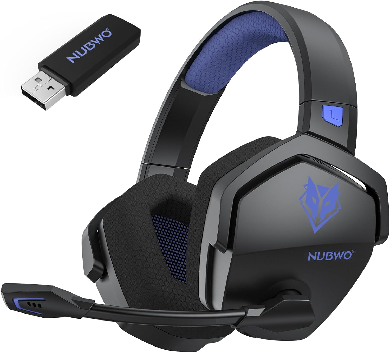 NUBWO Wireless Gaming Headset with Mic for Ps5 Ps4 PC | Blue product image 5