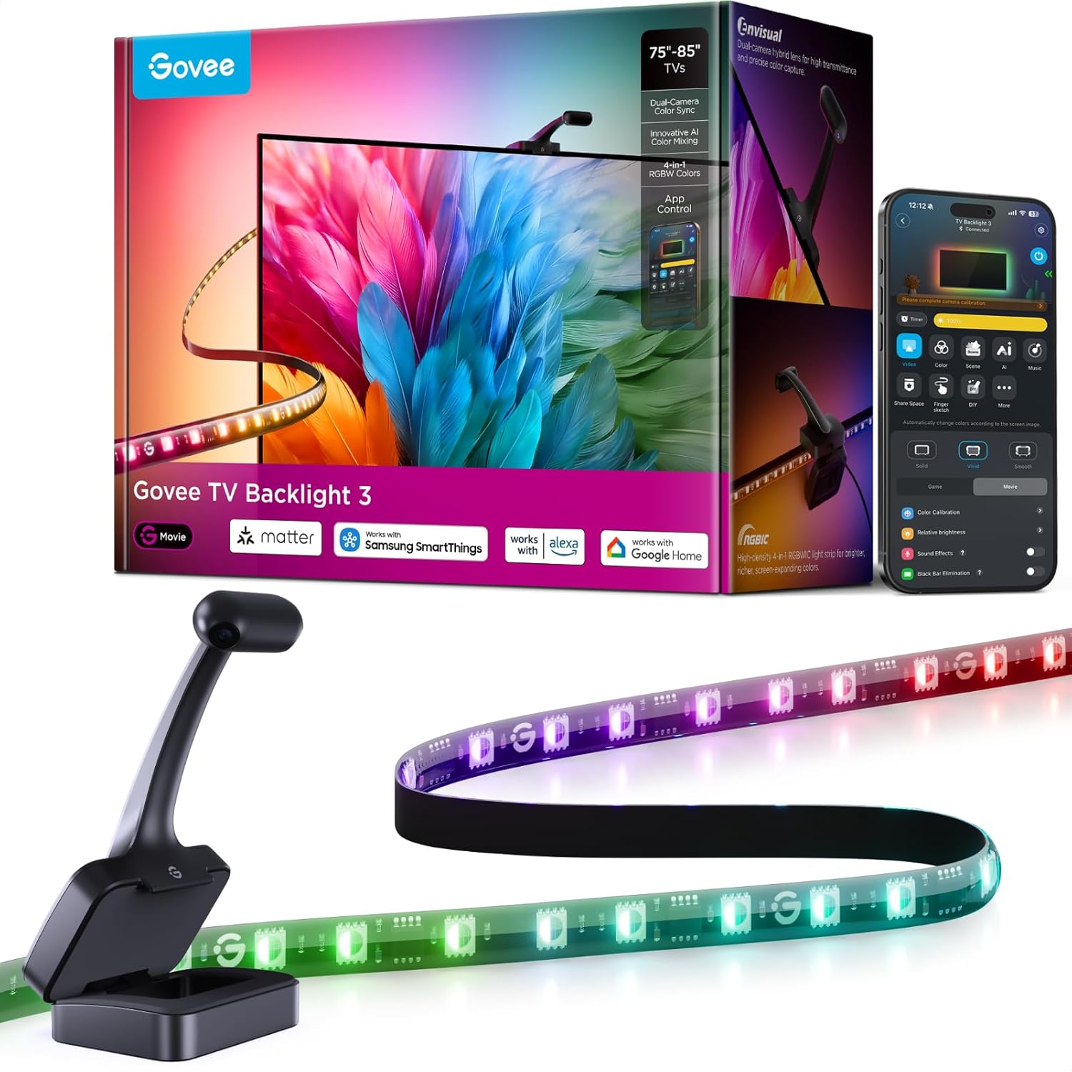 Govee TV Backlight 3 with Dual 4MP Lens | 65 inch product image 2