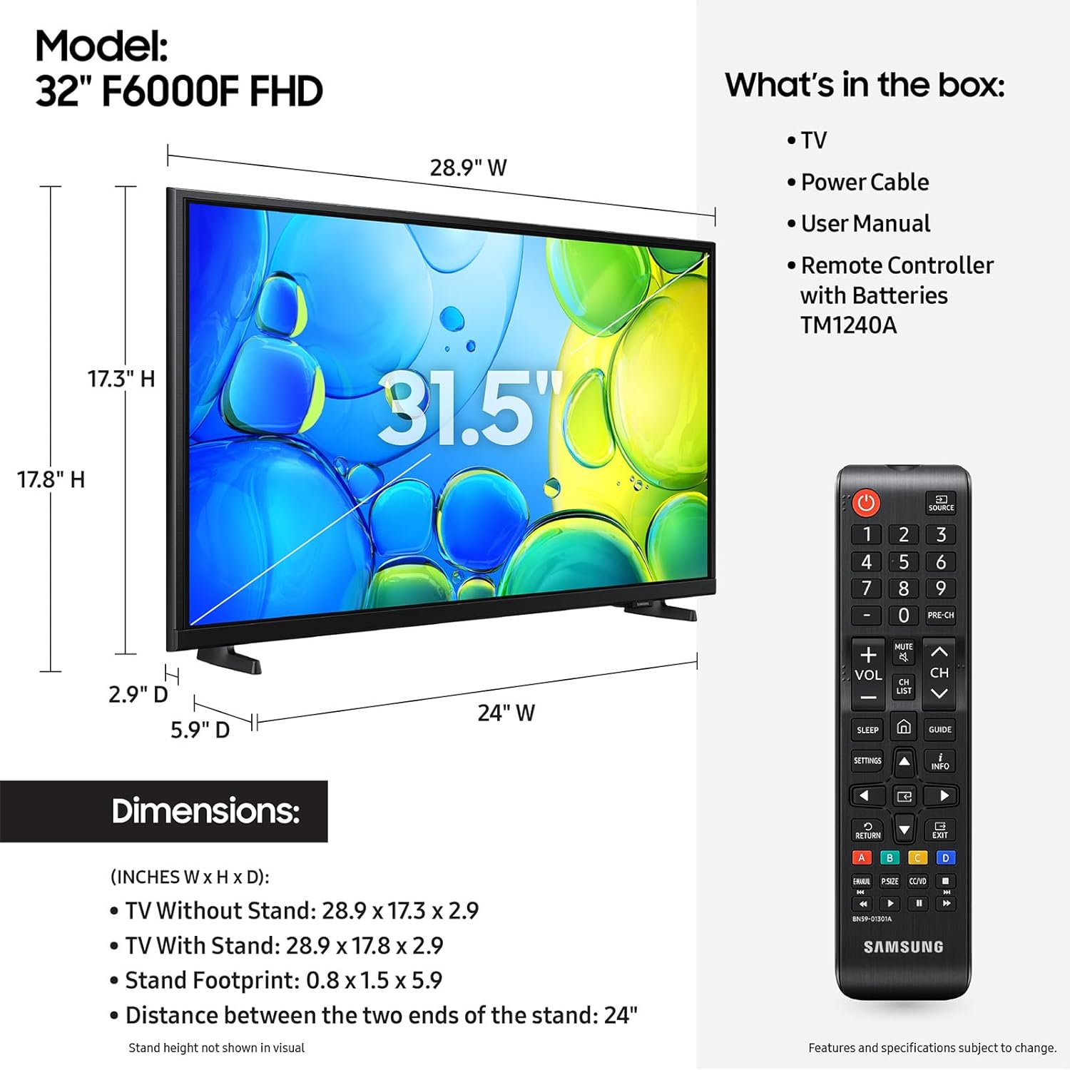 SAMSUNG 32-Inch Class Full HD F6000 Smart TV (2025 Model) HDR | Smart TV product image 10