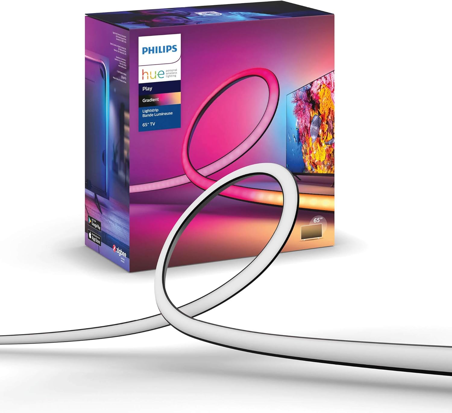 Philips Hue 75" Smart Light Strip - White and Color Ambiance LED Color-Changing TV Backlight - Sync with Television product image 5