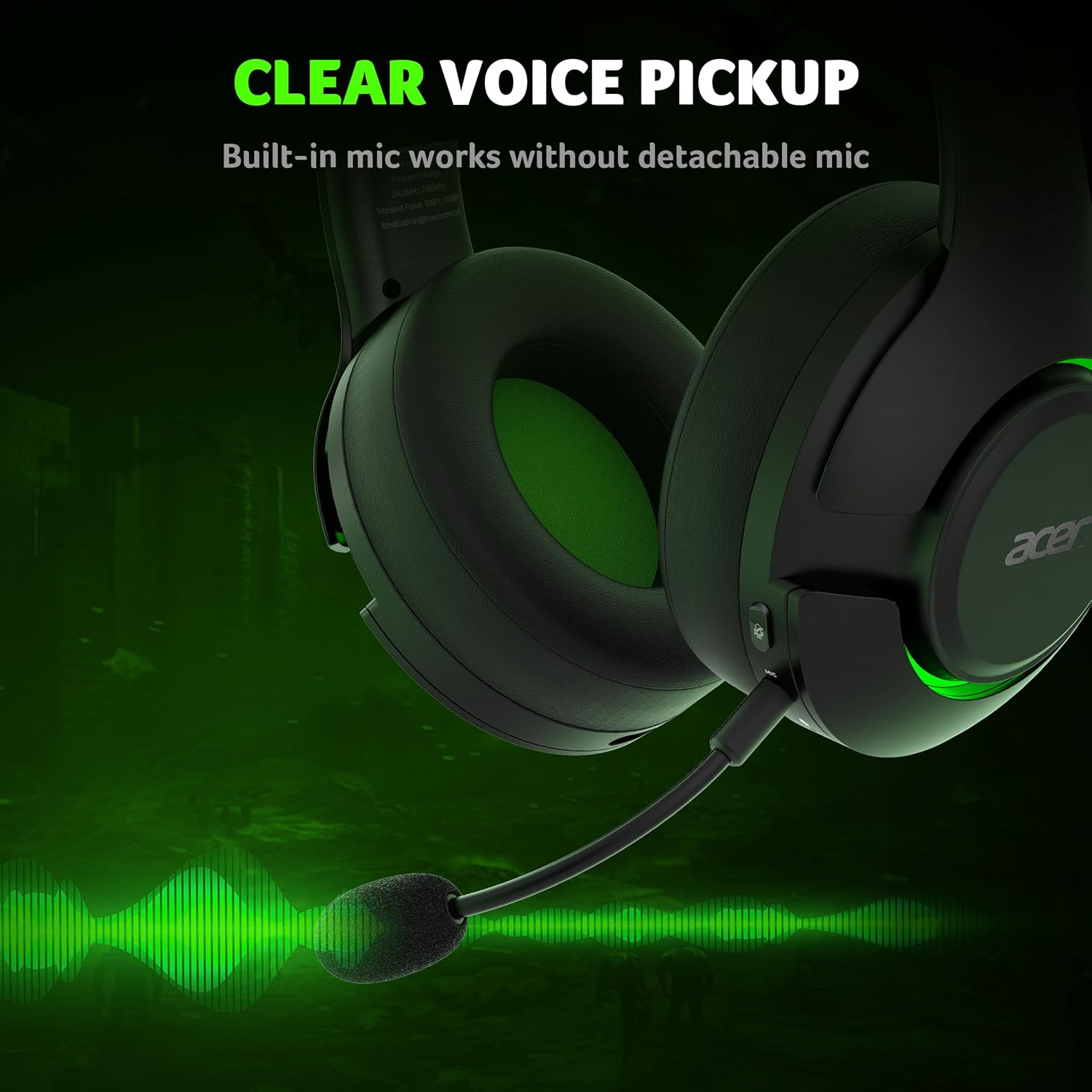 Acer Wireless Gaming Headset for Xbox Series X|S & Xbox One | Noise Cancelling | Black product image 9