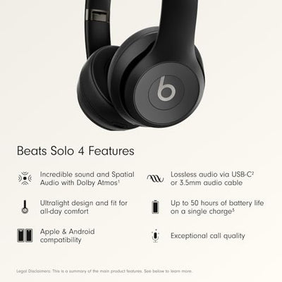 Beats Solo 4 - Wireless On-Ear Bluetooth Headphones | Black product image 17