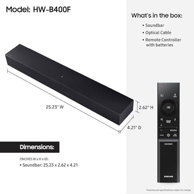 Samsung B-Series Soundbar HW B400F 2.0 ch Soundbar with Built in Subwoofer (2025 Model) One Remote Control product image 13