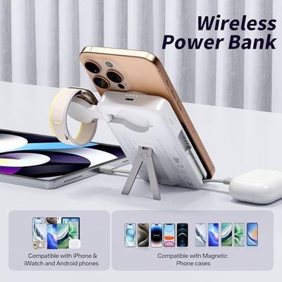 Magnetic Portable Charger Built-in Cables | 10000mAh | Wireless product image 9
