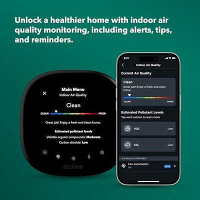 Ecobee Smart Thermostat Premium with Smart Sensor and Air Quality Monitor - Programmable Wifi Thermostat - Works product image 11
