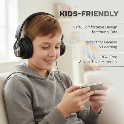 Artix CL750 Adults & Kids Headphones with Cord - Plug-In Over Ear Headphones Wired with Mic and Volume Control product image 2