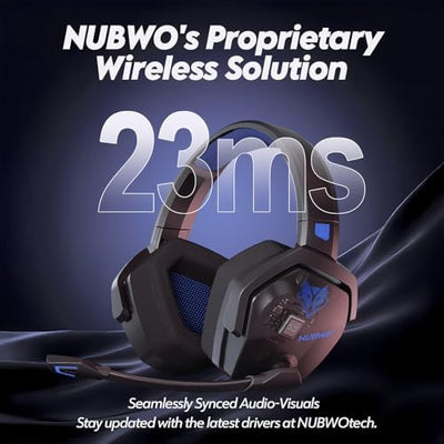 NUBWO Wireless Gaming Headset with Mic for Ps5 Ps4 PC | Blue product image 11