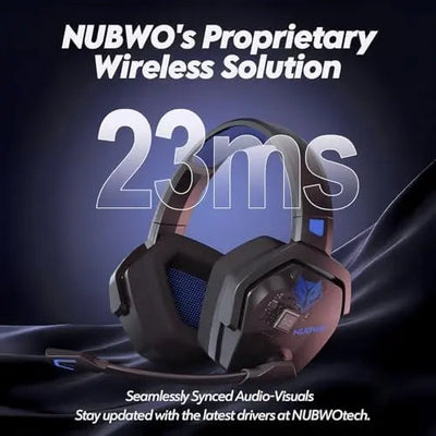 NUBWO wireless gaming headset in blue, product view 11