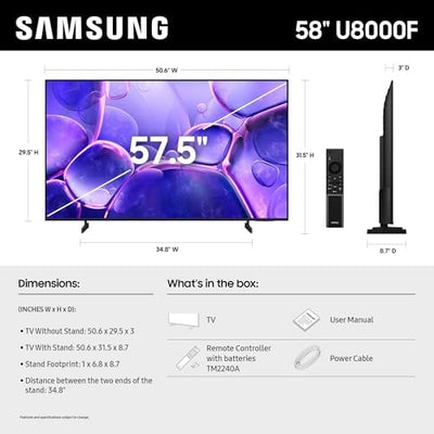 Samsung 58-Inch Class Crystal UHD U8000F 4K Smart TV (2025 Model) Endless Free Content | Smart TV product image 27