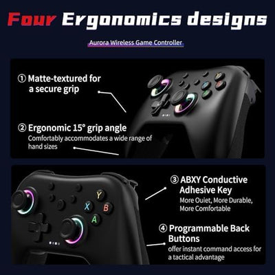 AceGamer Aurora II 2.4G Wireless Bluetooth Controller for PC/Android/Switch/iOS/Switch 2/Steam Deck with Rotary product image 12