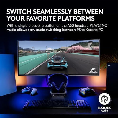 Logitech G Astro A50 Multi-Platform Wireless Gaming Headset + Base Station for PS5/Xbox/PC: PLAYSYNC Audio Switcher product image 10
