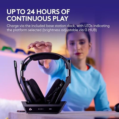Logitech G Astro A50 Multi-Platform Wireless Gaming Headset + Base Station for PS5/Xbox/PC: PLAYSYNC Audio Switcher product image 12