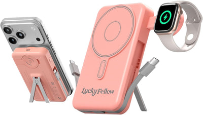 Magnetic Portable Charger Built-in Cables | 10000mAh | Wireless product image 1