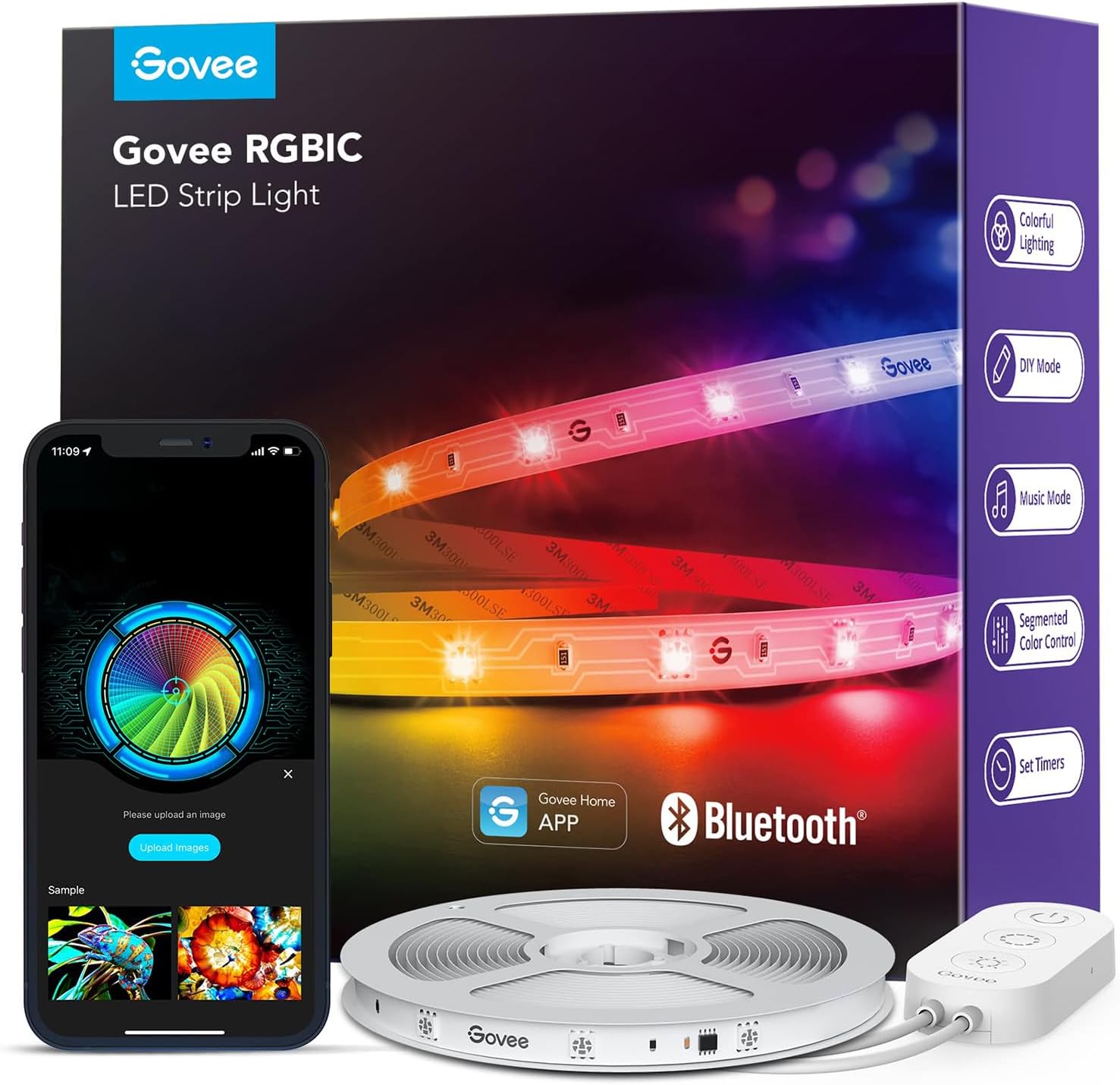 Govee RGBIC LED Strip Lights Smart LED Lights for Bedroom | Bluetooth product image 3