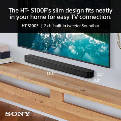Sony S100F 2.0ch Soundbar with Bass Reflex Speaker | Dolby Atmos | Bluetooth | Black product image 2