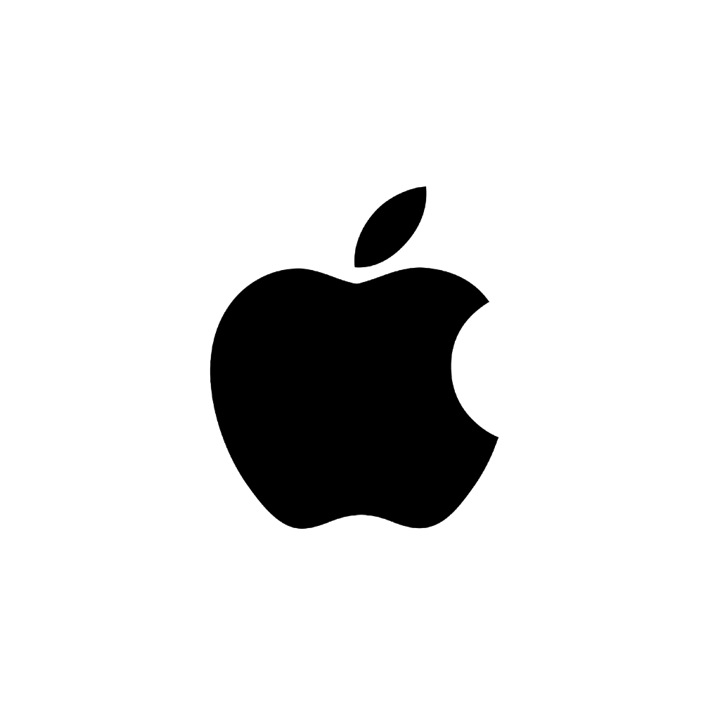 Apple logo on a dark square background